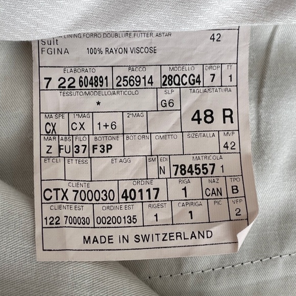 Z Zegna 100% Wool Striped Mens Dress Suit Size 48R - Picture 16 of 16